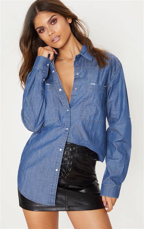 oversized denim shirt woman.